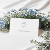 Dusty Blue Monogram Wedding Platzkarte