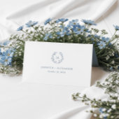 Dusty Blue Monogram Wedding Platzkarte