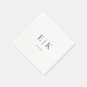 Dusty Blue Monogram Wedding Serviette (Ecke)