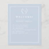 Dusty blue monogrammed wedding program details flyer (Vorne)