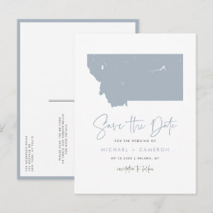 Dusty Blue Montana Karte QR-Code Save the Date