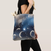 Dusty Blue Moon Muted Celestial Aesthetic Tasche (Von Nahem)