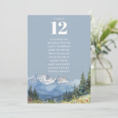 Dusty Blue Mountain Tischnummer Seating Chart (Stehend Vorderseite)