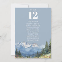 Dusty Blue Mountain Tischnummer Seating Chart