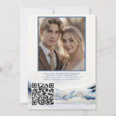 Dusty Blue Mountains Hochzeit Einladung QR Code (Rückseite)