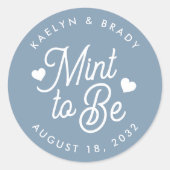 Dusty Blue | Muss Personalisierte Gastgeschenk Hoc Runder Aufkleber (Vorderseite)