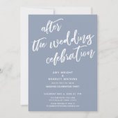 Dusty Blue Nach der Hochzeit Einladung (Vorderseite)