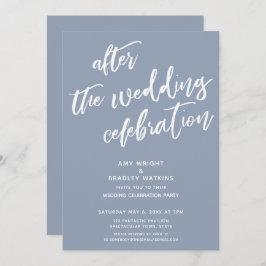 Dusty Blue Nach der Hochzeit Einladung