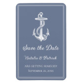 Dusty Blue Nautical Anchor Speichern Sie das Date  Magnet (Vertikal)