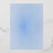 Dusty Blue & Navy Blue Floral Boho Wedding Folieneinladung (Rückseite)