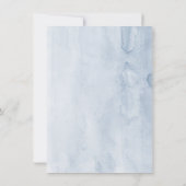 Dusty Blue & Navy Blue Floral Save the Date Foto Ankündigung (Rückseite)