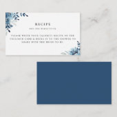 Dusty Blue Navy Blumenrezept Begleitkarte (Vorne/Hinten)