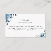 Dusty Blue Navy Blumenrezept Begleitkarte (Vorderseite)
