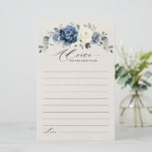 Dusty Blue Navy Champagne Brautparty Advice (Stehend Vorderseite)