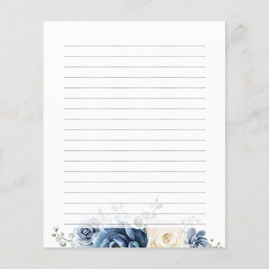 Dusty Blue Navy Champagne Brautparty Rezept (Rückseite)