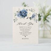 Dusty Blue Navy Champagne Elfenbein Brautparty als Dankeskarte (Stehend Vorderseite)