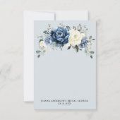 Dusty Blue Navy Champagne Elfenbein Brautparty als Dankeskarte (Rückseite)
