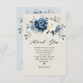 Dusty Blue Navy Champagne Elfenbein Brautparty als Dankeskarte (Vorne/Hinten)