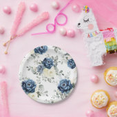 Dusty Blue Navy Champagne Elfenbein Hochzeitspap Pappteller (Party)