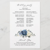 Dusty Blue Navy Champagne Elfenbein Hochzeitsprogr (Rückseite)