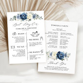 Dusty Blue Navy Champagne Elfenbein Hochzeitsprogr Einladung