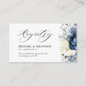 Dusty Blue Navy Champagne Elfenbein Wedding Regist Begleitkarte (Vorderseite)