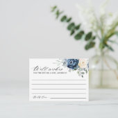 Dusty Blue Navy Champagne Elfenbein Wünschen gut E Begleitkarte (Stehend Vorderseite)