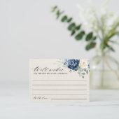 Dusty Blue Navy Champagne Elfenbein Wünschen gut E Begleitkarte (Stehend Vorderseite)