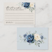 Dusty Blue Navy Champagne Elfenbein Wünschen gut E Begleitkarte (Vorne/Hinten)