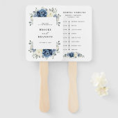 Dusty Blue Navy Champagne Elfenbeinhochzeit Timeli Fächer (Vorne und Hinten)