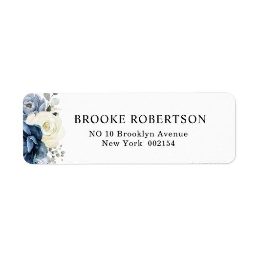 Dusty Blue Navy Champagne Elfenbeinische Rücksende (Vorne)