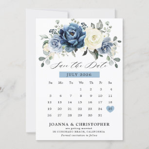 Dusty Blue Navy Champagne Elfenbeinkalender Save The Date