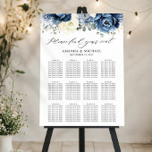 Dusty Blue Navy Champagne Elfenbeinsitzkarte Poster