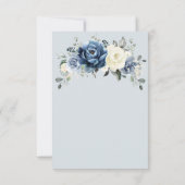 Dusty Blue Navy Champagne Hochzeit des ElfenbeinFo Dankeskarte (Rückseite)