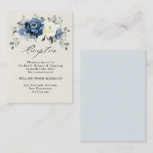 Dusty Blue Navy Champagne Hochzeitsempfang Begleitkarte (Vorne/Hinten)