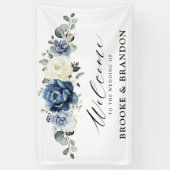 Dusty Blue Navy Champagne Ivory Brautparty Banner (Vertikal)