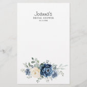 Dusty Blue Navy Champagne Ivory Brautparty Game (Rückseite)