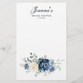 Dusty Blue Navy Champagne Ivory Brautparty Game (Rückseite)