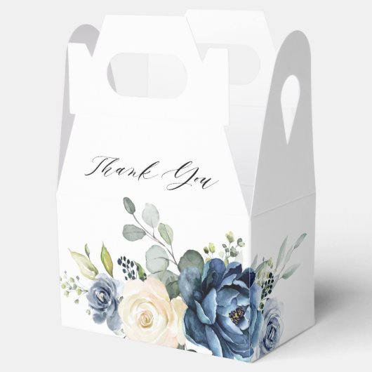 Dusty Blue Navy Champagne Ivory Brautparty Geschenkschachtel (Geöffnet)