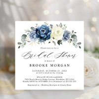 Dusty Blue Navy Champagne Ivory Brautparty Invi