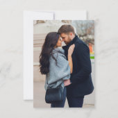 Dusty Blue Navy Champagne Ivory Floral QR Code RSVP Karte (Rückseite)