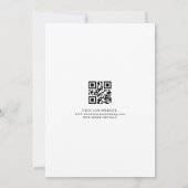 Dusty Blue Navy Champagne Ivory Floral QR Code Save The Date (Rückseite)