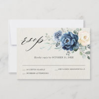 Dusty Blue Navy Champagne Ivory Floral Wedding RSV