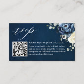 Dusty Blue Navy Champagne Ivory QR Code UAWG Enclo Begleitkarte (Vorderseite)