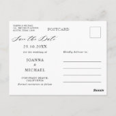 Dusty Blue Navy Champagne Ivory Save the Date Post Postkarte (Rückseite)