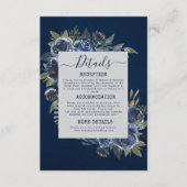 Dusty Blue Navy Champagne Ivory Wedding Begleitkarte (Vorderseite)