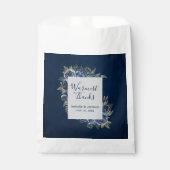 Dusty Blue Navy Champagne Ivory Wedding Geschenktütchen (Vorderseite)
