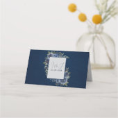 Dusty Blue Navy Champagne Ivory Wedding Platzkarte (Rückseite)