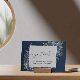 Dusty Blue Navy Champagne Ivory Wedding Poster