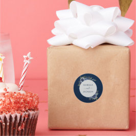 Dusty Blue Navy Champagne Ivory Wedding Runder Aufkleber